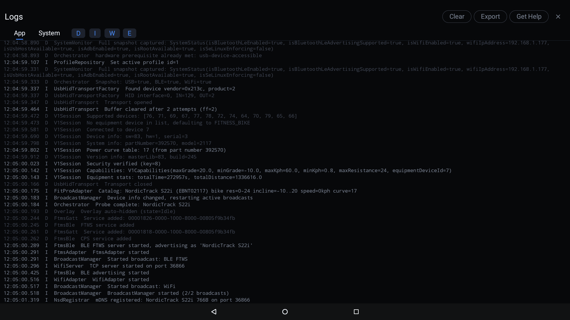 Full screen log viewer
